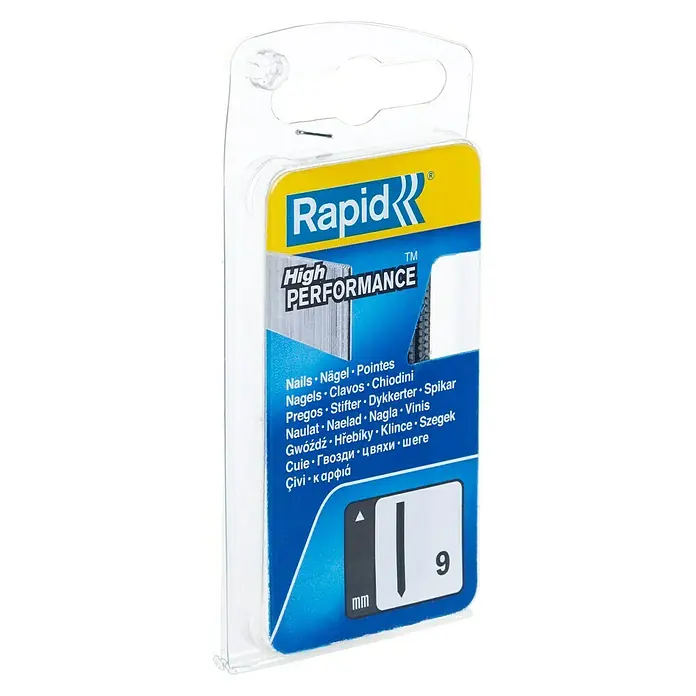 Rapid Nagel Typ 9 - Ohne Kopf, Länge: 15 mm, 1.000 Stk. - Verpackung Rapid High Performance Nägel, 9 mm, für professionelle Anwendungen und zuverlässige Befestigungen.