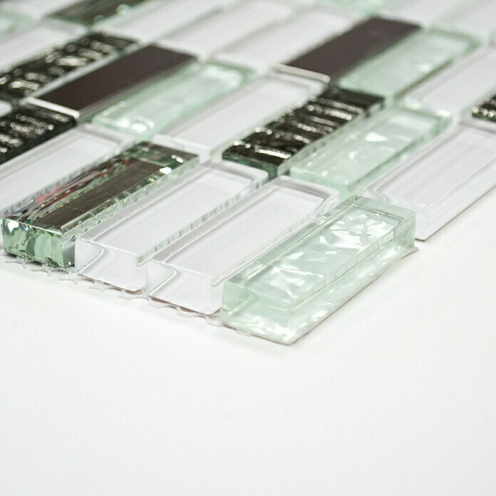 Mosaikfliese Crystal Mix XCM SM28 (30 x 30 cm, Weiß, Glänzend)
