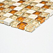 Mosaikfliese Quadrat Crystal Mix XCM M820 (32,2 x 30,5 cm, Beige, Glänzend)