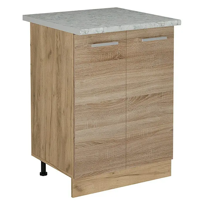 Vicco Schrankküche R-Line Sonoma AP Marmor - Sonoma, Unterschrank 60 cm, AP Marmor