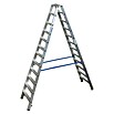 Krause Stabilo Stufen-Doppelleiter (Arbeitshöhe: 4,35 m, Anzahl Tritte: 2 x 12 Stufen, Tiefe Stufen: 80 mm, Aluminium)