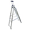 Krause Stabilo Stufenstehleiter Fahrbar (Arbeitshöhe: 4,8 m, Anzahl Tritte: 12 Stufen, Tiefe Stufen: 80 mm, Aluminium, Fahrbar)
