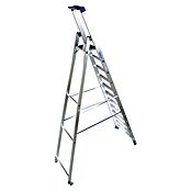 Krause Stabilo Stufenstehleiter Fahrbar (Arbeitshöhe: 4,8 m, Anzahl Tritte: 12 Stufen, Tiefe Stufen: 80 mm, Aluminium, Fahrbar)