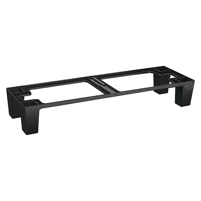 Lechuza Pflanzgefäß-Sockel Trio 30 - Passend für: Lechuza Cottage Pflanzgefäß Trio 30 - Detailaufnahme einer schwarzen Monitorerhöhung aus Kunststoff mit offenem Design, ideal für Büro oder Zuhause.