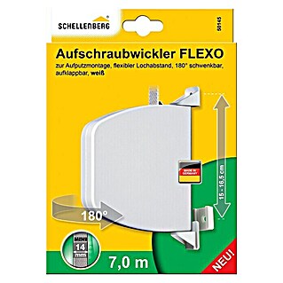 Schellenberg Aufschraubwickler Flexo (150 x 25 x 190 mm, Geeignet für: Rollladen-Mini-Systeme, Weiß)
