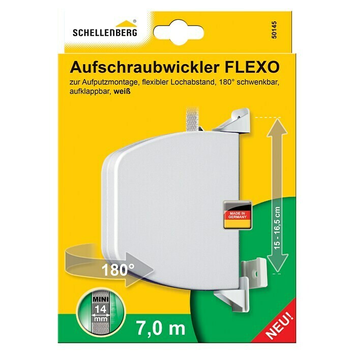 Schellenberg Aufschraubwickler Flexo150 x 25 x 190 mm, Geeignet für: Rollladen-Mini-Systeme Unknown