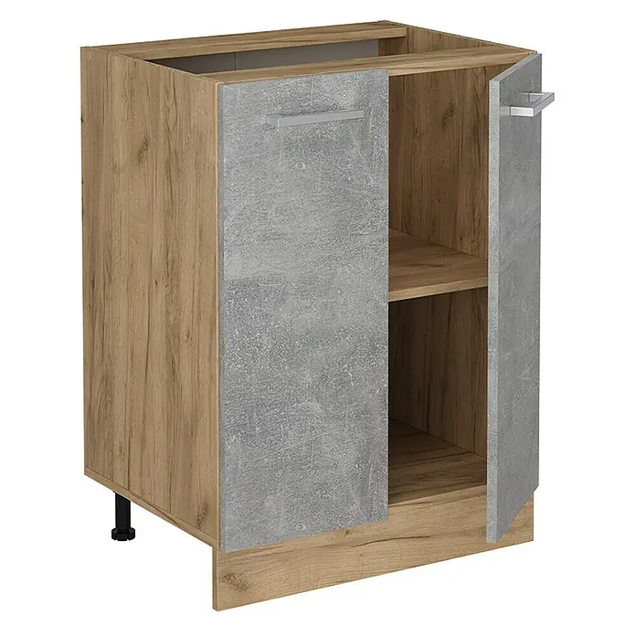 Vicco Schrankküche R-Line Beton, AP Anthrazit - Beton, Unterschrank 60 cm, AP Anthrazit