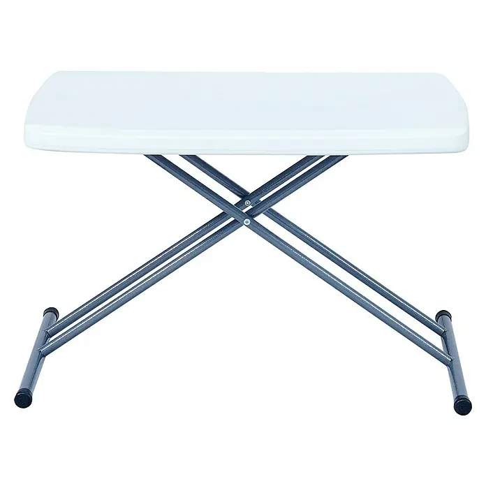 Westerholt Campingtisch Capri - L x B x H: 50 x 76 x 53,5 cm, Kunststoff, Weiß, Höhenverstellbar - Klapptisch mit weißer Tischplatte und grauem Metallgestell. Ideal für den Innen- und Außenbereich und einfachen Transport durch Klappfunktion.