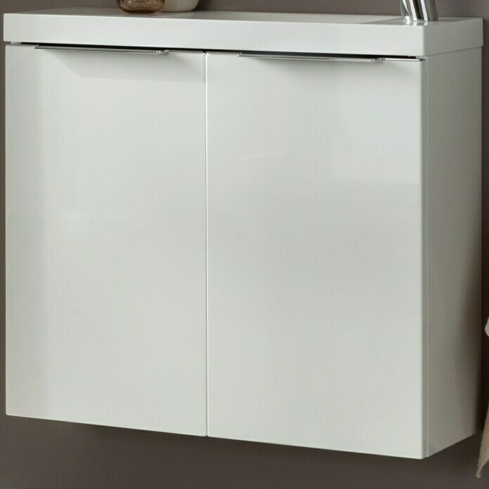Camargue Fresh Waschtischunterschrank (21,9 x 59,8 x 60,4 cm, Weiß, Hochglanz)