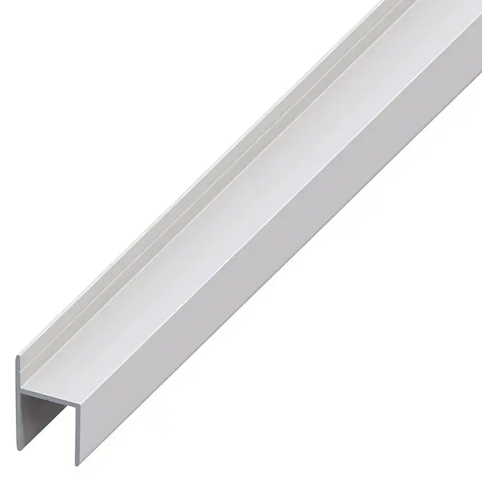 Türanschlag - L x B x H: 1.000 x 15,9 x 18 mm, Aluminium, Silber - Aluminium H-Profil in Weiß, ideal für Konstruktionen und Rahmen. Perfekt für Heimwerker- und Bauprojekte.