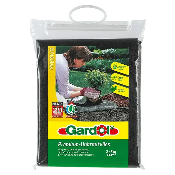 Gardol Premium Unkrautvlies - Polypropylen, 3 x 2 m - Abbildung des Gardol Premium-Unkrautvlies, eine effektive Lösung zur Unkrautbekämpfung im Garten.