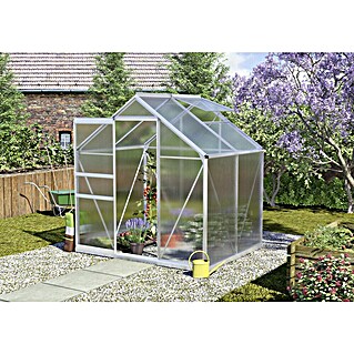 Vitavia Gewächshaus Calypso 3000 (Außenmaß inkl. Dachüberstand (B x T): 195 x 158 cm, 4 mm, Aluminium)