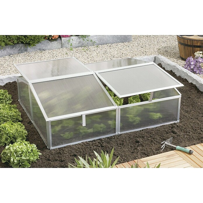Vitavia Frühbeet Gaia 2X (100 x 120 x 26 cm, Transparent, Polycarbonat)