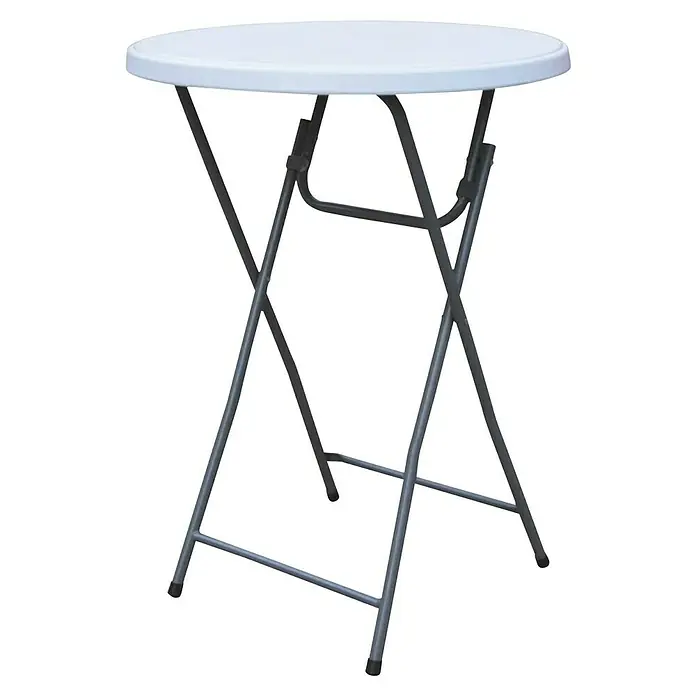 Westerholt Garten-Stehtisch rund - Ø x H: 81 x 110 cm, Rund, Weiß - Klapptisch mit runder, weißer Tischplatte und grauem Metallgestell. Ideal für Partys oder Veranstaltungen.