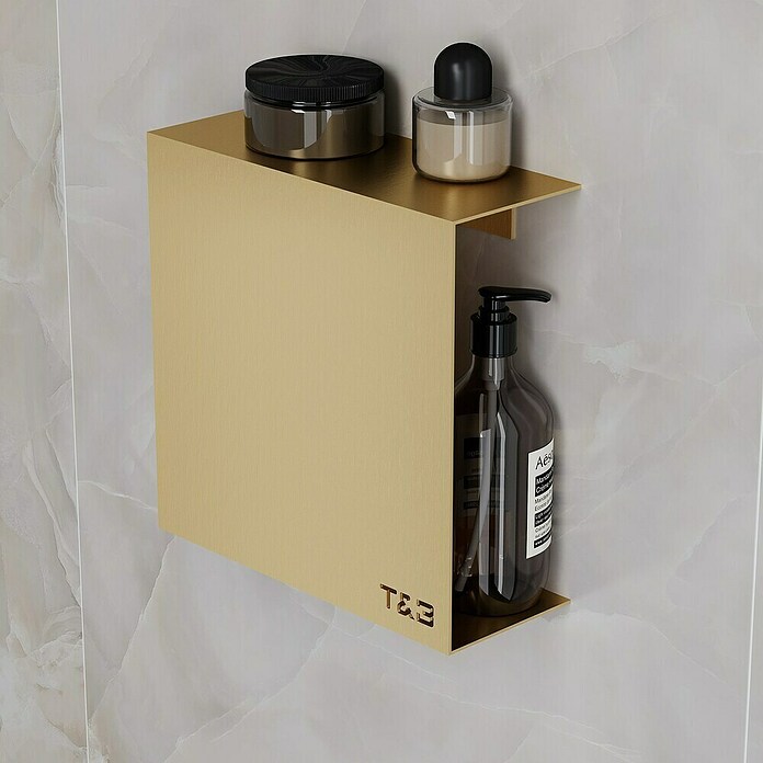 Nortiq Living T & B Planchet T3 (l x b x h: 25 x 10 x 25 cm, Aluminium, Geborsteld goud) | BAUHAUS