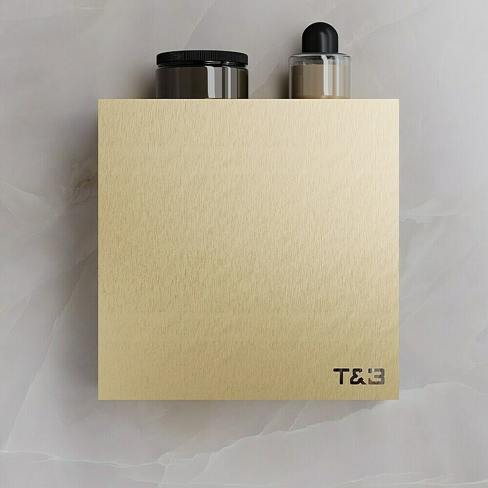 Nortiq Living T & B Planchet T3 (l x b x h: 25 x 10 x 25 cm, Aluminium, Geborsteld goud) | BAUHAUS