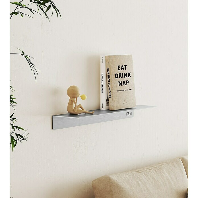 Nortiq Living T & B Planchet T1 Large (l x b x h: 40 x 9 x 4 cm, Aluminium, Geborsteld aluminium, Large) | BAUHAUS