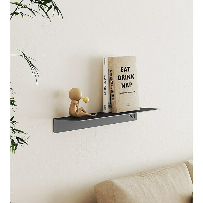 Nortiq Living T & B Planchet T1 Large (l x b x h: 40 x 9 x 4 cm, Aluminium, Zwart, Large) | BAUHAUS