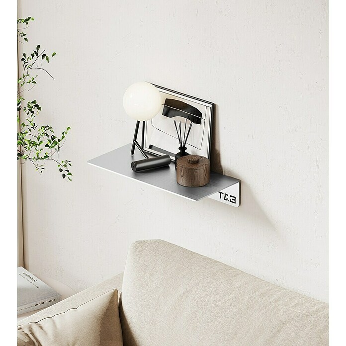 Nortiq Living T & B Planchet T1 Medium (l x b x h: 20 x 9 x 4 cm, Aluminium, Geborsteld aluminium, Medium) | BAUHAUS