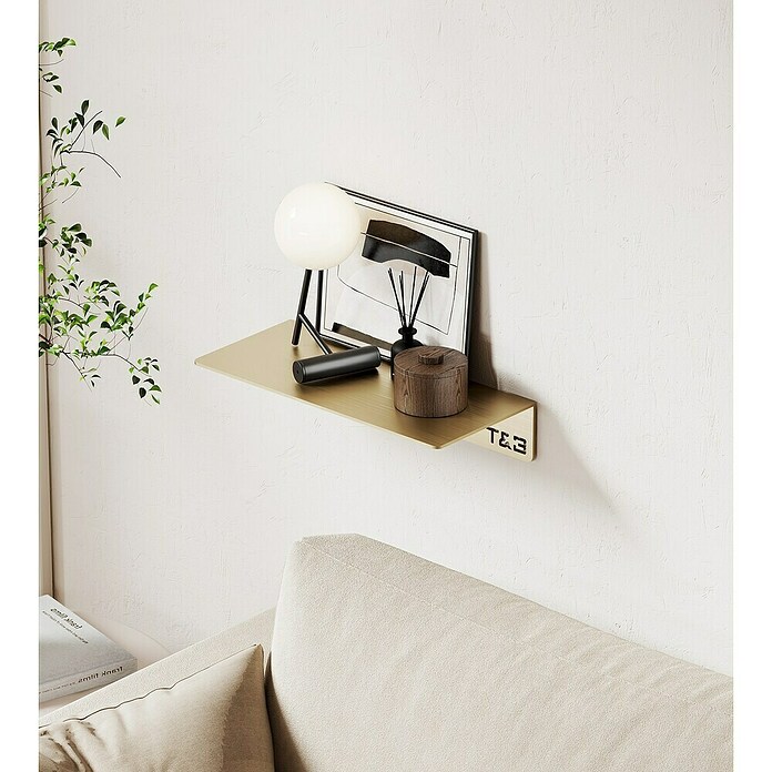 Nortiq Living T & B Planchet T1 Medium (l x b x h: 20 x 9 x 4 cm, Aluminium, Geborsteld goud, Medium) | BAUHAUS