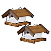 Dobar Vogelhaus Goldener Oktober im 2-er Set (Braun/Weiß, Holz, ca. 22,5 x 21 x 16 cm) | BAUHAUS