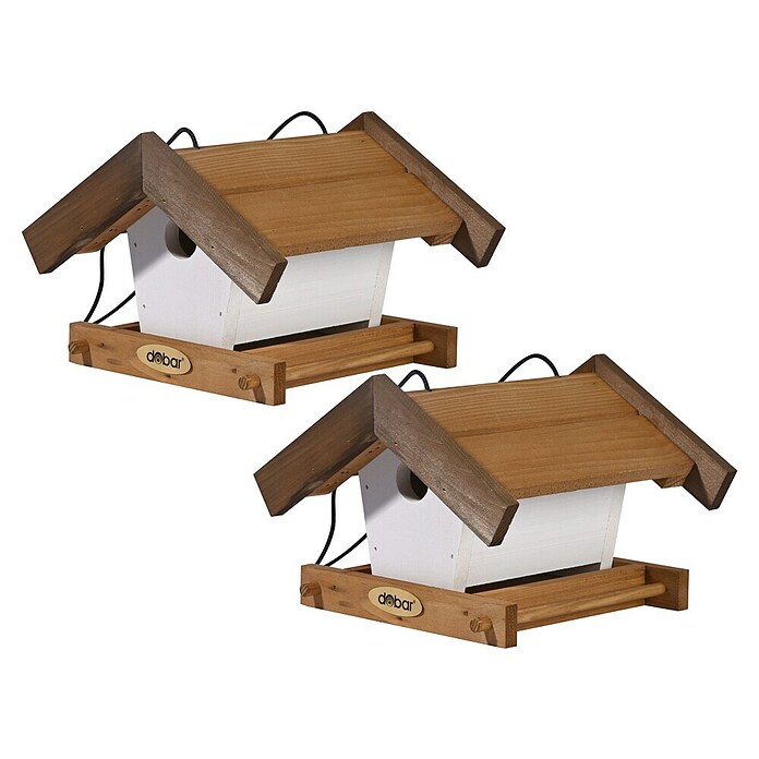 Dobar Vogelhaus Goldener Oktober im 2-er Set (Braun/Weiß, Holz, ca. 22,5 x 21 x 16 cm) | BAUHAUS