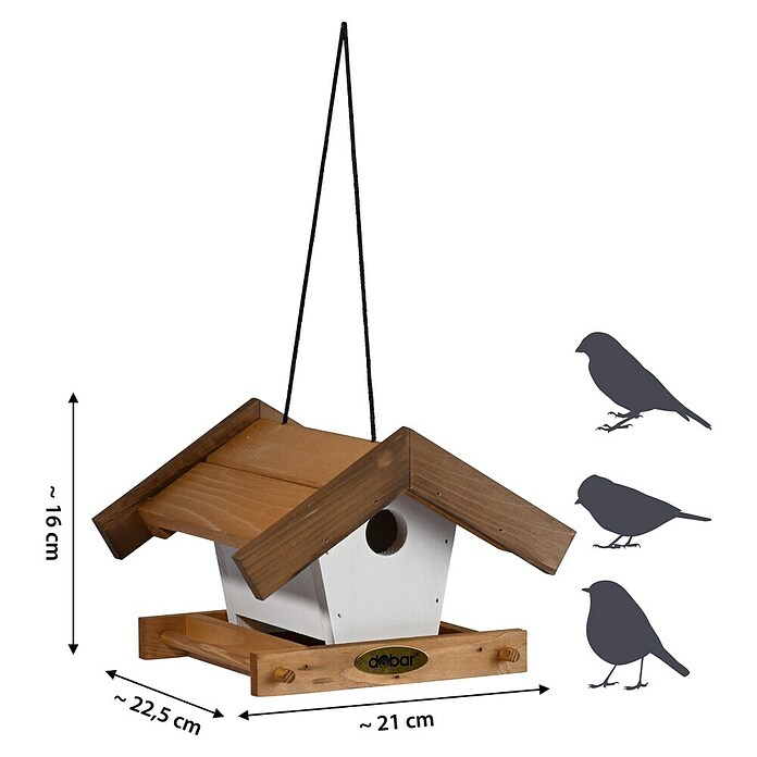 Dobar Vogelhaus Goldener Oktober im 2-er Set (Braun/Weiß, Holz, ca. 22,5 x 21 x 16 cm) | BAUHAUS