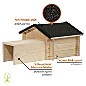 Dobar Igelhaus Tartu Bausatz (ca. 70 x 39 x 31 cm, Schwarz/Natur, Holz) | BAUHAUS