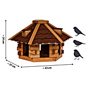 Dobar Vogelhaus Blockhaus (Rot, Holz, ca. 43 x 37 x 24 cm, Sechseckig) | BAUHAUS