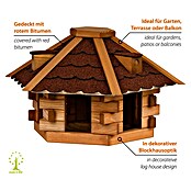 Dobar Vogelhaus Blockhaus (Rot, Holz, ca. 43 x 37 x 24 cm, Sechseckig) | BAUHAUS