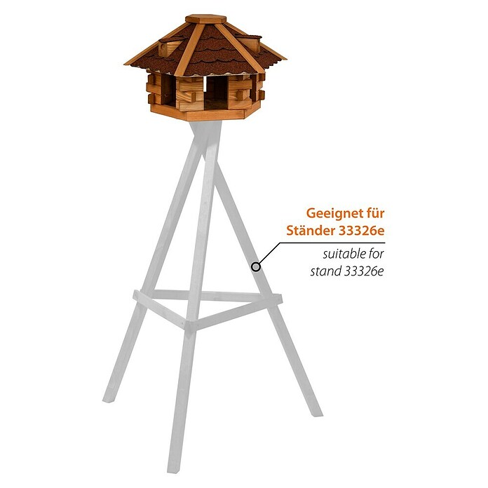Dobar Vogelhaus Blockhaus (Rot, Holz, ca. 43 x 37 x 24 cm, Sechseckig) | BAUHAUS