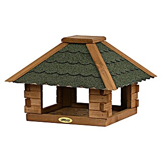Dobar Vogelhaus Blockhaus (Grün, Holz, ca. 37 x 37 x 26 cm, Viereckig)