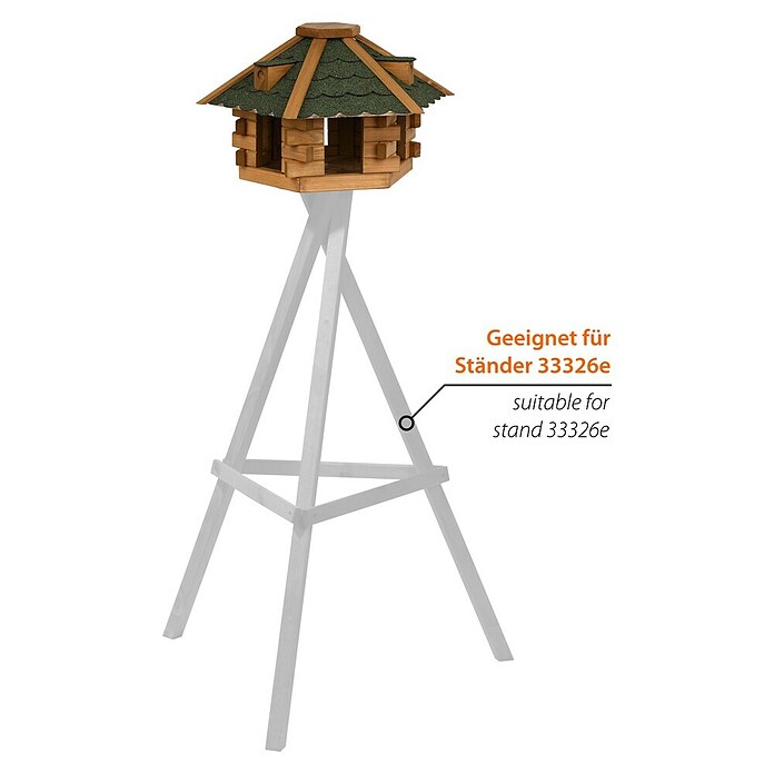 Dobar Vogelhaus Blockhaus (Grün, Holz, ca. 43 x 37 x 24 cm, Sechseckig) | BAUHAUS