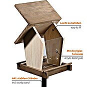 Dobar Vogelfutterhaus Benny Brunch Macchiato (Braun/Natur, Holz, ca. 18 x 18 x 121 cm) | BAUHAUS