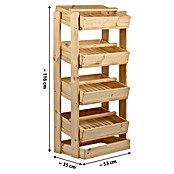 Dobar Holzregal (Natur, L x B x H: 53 x 35 x 116 cm) | BAUHAUS
