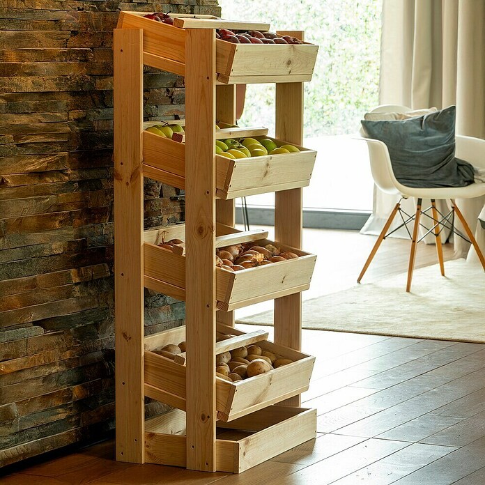 Dobar Holzregal (Natur, L x B x H: 53 x 35 x 116 cm) | BAUHAUS
