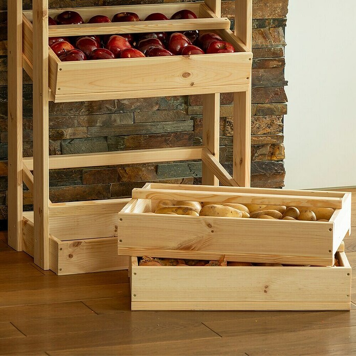 Dobar Holzregal (Natur, L x B x H: 53 x 35 x 116 cm) | BAUHAUS