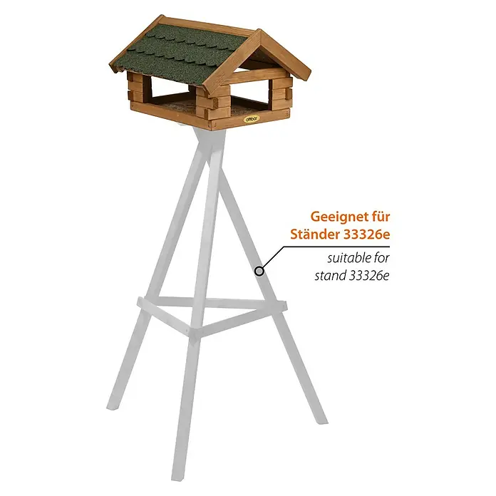 Dobar Vogelhaus Blockhaus - Holz, Grün, Rechteckig - Freistehendes Vogelhaus aus Holz mit grünem Dach, ideal für den Garten. Praktisch und dekorativ für Vogelliebhaber.