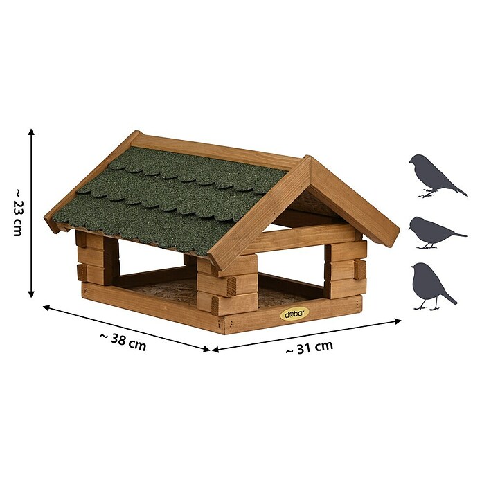 Dobar Vogelhaus Blockhaus (Grün, Holz, ca. 38 x 31 x 23 cm, Rechteckig) | BAUHAUS