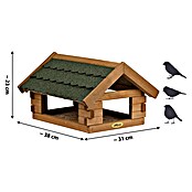 Dobar Vogelhaus Blockhaus (Grün, Holz, ca. 38 x 31 x 23 cm, Rechteckig) | BAUHAUS