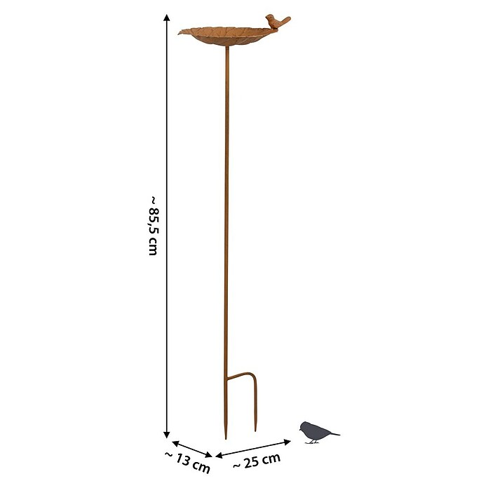 Dobar Vogeltränke (25 x 13,5 x 85,5 cm, Metall, Edelrost) | BAUHAUS