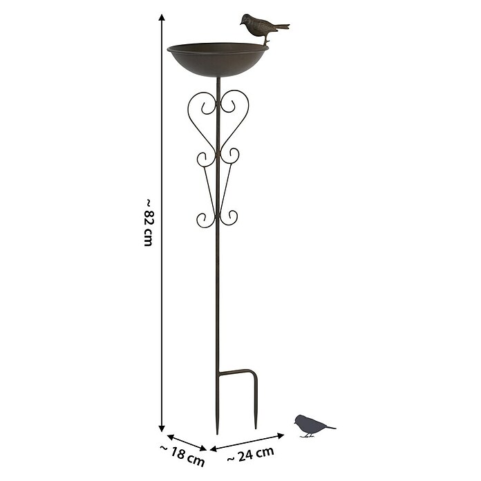 Dobar Vogeltränke (Schwarz, Metall, Höhe: 82 cm) | BAUHAUS
