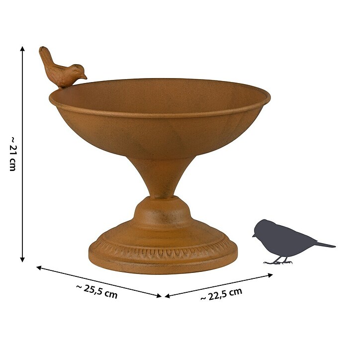 Dobar Vogeltränke (Edelrost, Metall, Höhe: 21 cm) | BAUHAUS