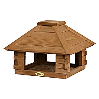 Dobar Vogelhaus Blockhaus (Braun, Holz, ca. 37 x 37 x 26 cm, Viereckig)