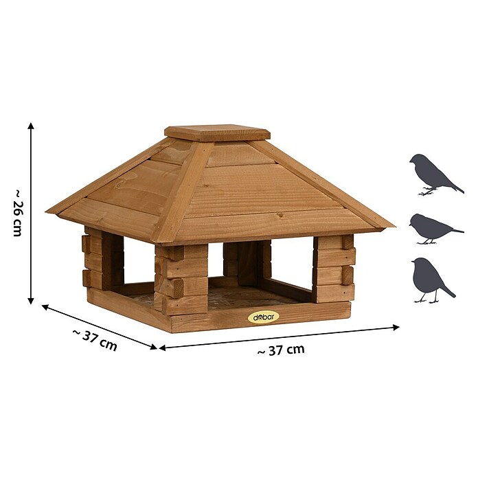 Dobar Vogelhaus Blockhaus (Braun, Holz, ca. 37 x 37 x 26 cm, Viereckig) | BAUHAUS