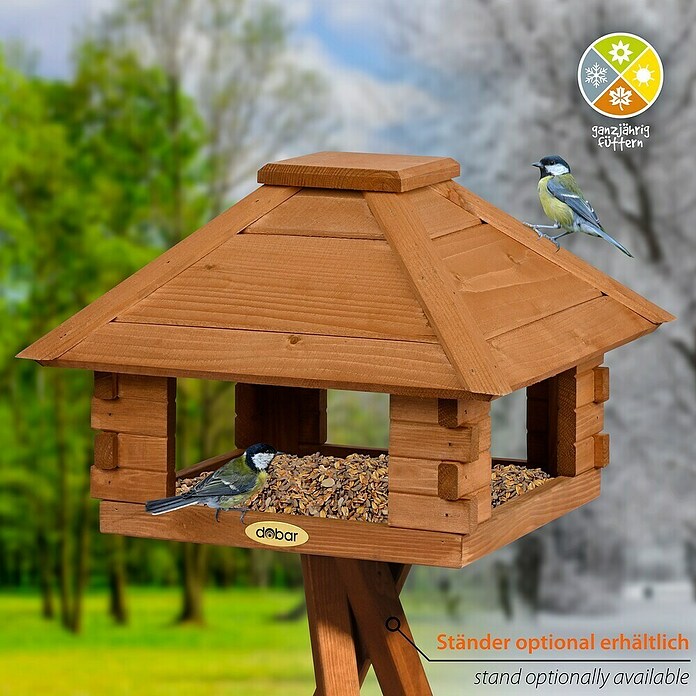 Dobar Vogelhaus Blockhaus (Braun, Holz, ca. 37 x 37 x 26 cm, Viereckig) | BAUHAUS