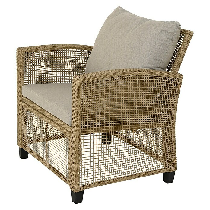 Conjunto de muebles Alicante (3 pzs., Acero/Poliéster, Marrón) | BAUHAUS