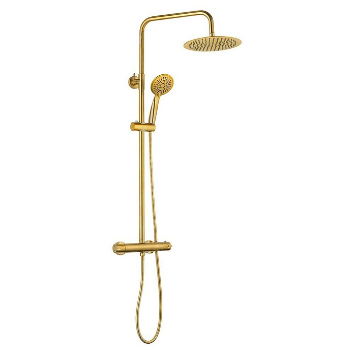 Camargue Douchesysteem Regendouche (Aantal straalsoorten: 2 st., Goud, Diameter douchekop: 25 cm) | BAUHAUS