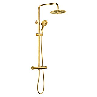 Camargue Douchesysteem Regendouche (Aantal straalsoorten: 2 st., Goud, Diameter douchekop: 25 cm)