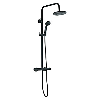 Camargue Douchesysteem Regendouche (Aantal straalsoorten: 2 st., Zwart, Diameter douchekop: 25 cm)